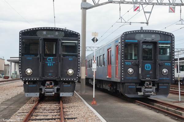 JR九州、「やさしくて力持ちの鉄道車両」821系とYC1系を報道陣に公開