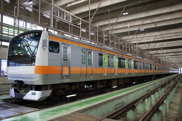 JR東日本、E233系青梅線ラッピング列車を報道陣に公開