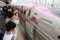 岡山駅にも「キティ新幹線」来た　ピンクの車両にファン「かわいい」
