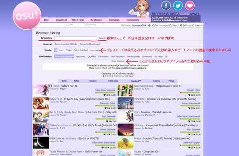 beatmapslisting