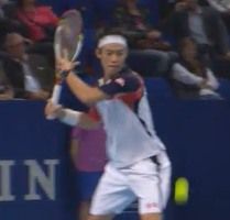 スイスのバゼルのインドアテニス大会で錦織圭が準々決勝に勝利