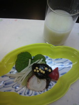「暖かい混成酒」と酢物20140307