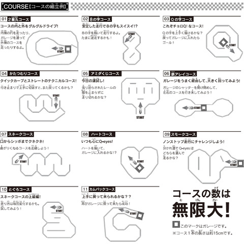 コースガレージセットのコース組み立て例