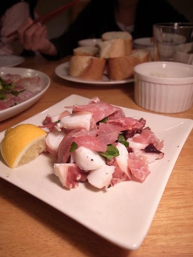 美味しい生ハムのせタコのアンティパストb