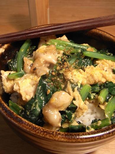 鶏ほうれん草丼b