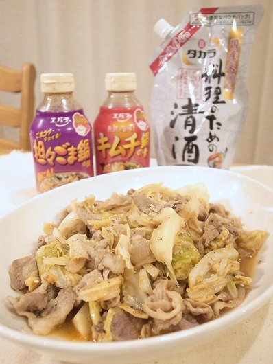 豚とキャベツの炒め蒸しごはんb