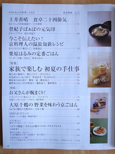 NHKきょうの料理目次
