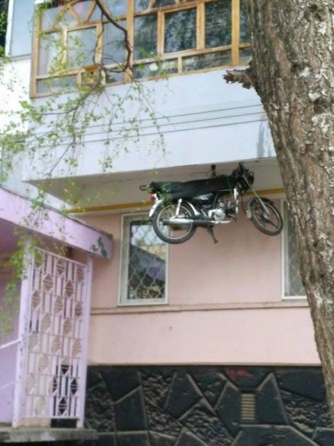 Motorcycle hanging