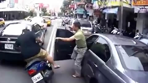 Taiwanese Driver Doors a Scooter