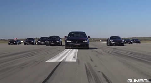 HUGE DRAG RACE WITH 10 CARS