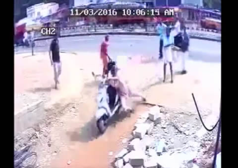 Woman Can't Handle Her Scooter