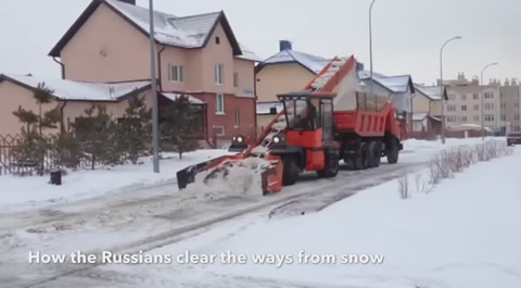 How The Russians Clear The Ways From Snow