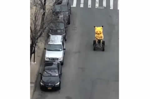 Pikachu Behind the Wheel
