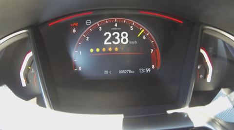 0-261 New Honda Civic Type R 2018 acceleration