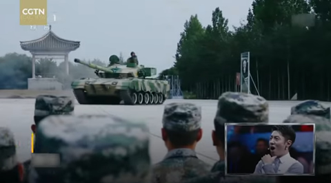 Chinese soldier drives tank like sports car