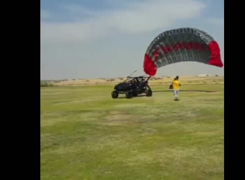 Parasailing with car