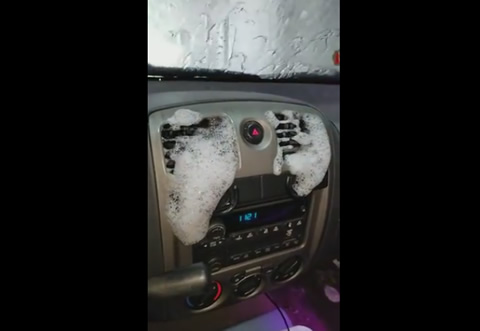 Soap Suds Come Through Vehicle's Air Vents During Car Wash