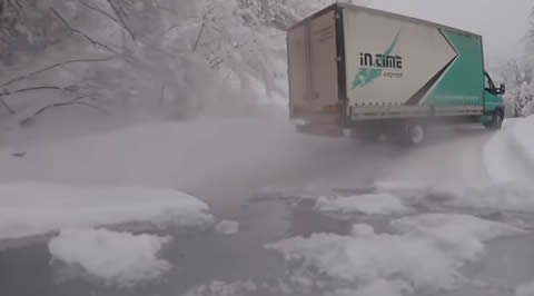 Truck drift on snow
