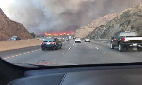 Camarillo Fire Surrounds Highway