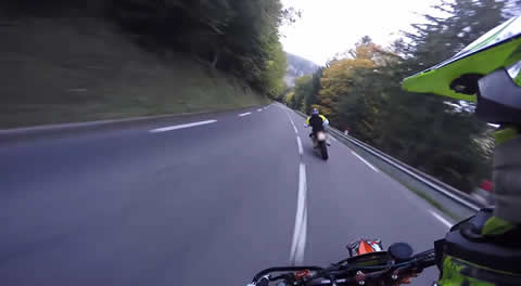 Intense supermoto chase in France - 100% Sound