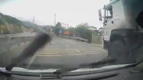 Baby crawling on the road