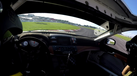 Chris Forsberg Drifting NASCAR Pit Road in 4 Seater Drift Car