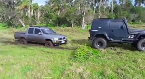 Unstucking A Truck From The Mud