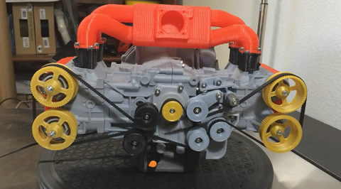 3D Printed Subaru EJ20 WRX Engine