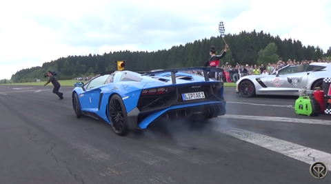 IDIOT ALMOST GETS RAN OVER BY AN AVENTADOR LP750 SV