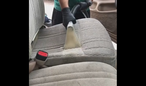 Guy Vacuums Dirt off Car Seat