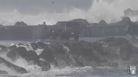 Driving on Humboldt Bay's North Jetty is Not Advised