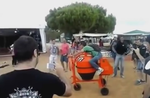 Funny Motorcycle Made From Concrete Mixer