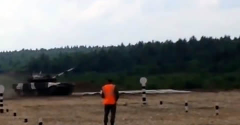 Tank Flips While Trying To Show Off Drifting Skills