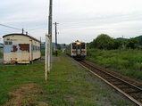 幌糠駅に列車が到着