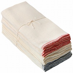 落ちワタふきん 12枚組 縁カラー付 約40×40cm