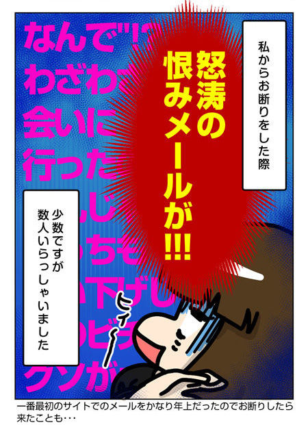 34~35話ネット婚活の決裂パターン4〔会う段階までいった人〕、5〔私からお断りしたら…〕