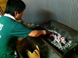 BBQ準備中