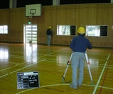 体育館床沈下修正工事２