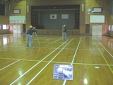 体育館床沈下修正工事