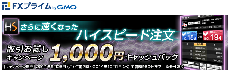 fxプライムハイスピード注文