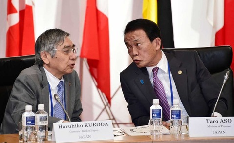 麻生財務相、日銀黒田総裁