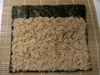 ご飯を広げた