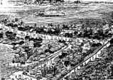 千葉街道図(船橋2)・総武鉄道(JR総武線)開通直後・鳥観図