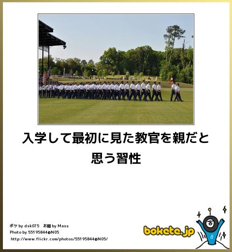入学して最初に見た教官を親だと思う習性