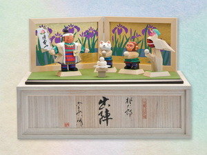 五月人形一刀彫り木彫桃太郎