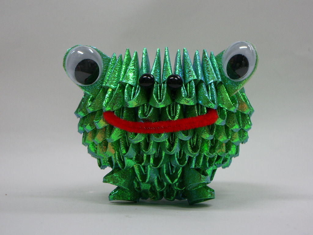 カエル君の作り方 折り紙手芸 ブロック折り紙 ペーパクラフトの
