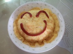 娘が作ったにこにこオムライス