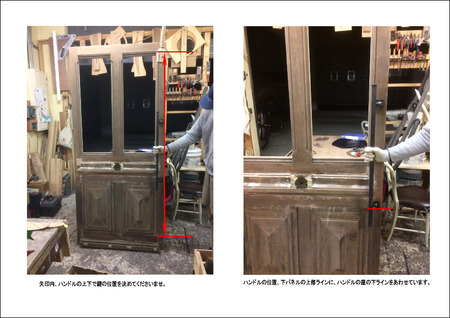 ハンドルと鍵の位置