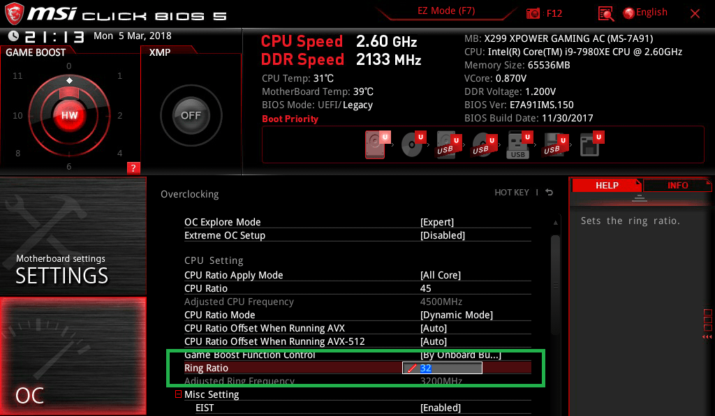 MSI X299 XPOWER GAMING AC_BIOS_OC_7