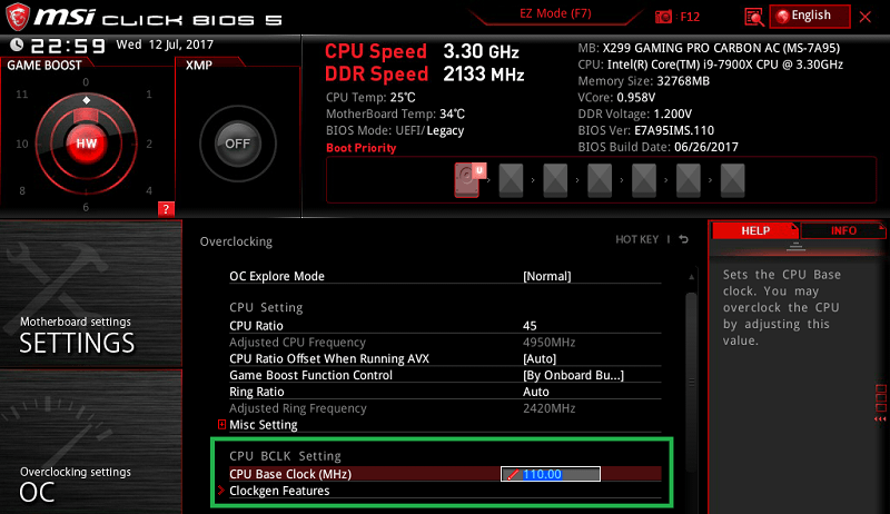 MSI X299 GAMING PRO CARBON AC_BIOS_OC_7